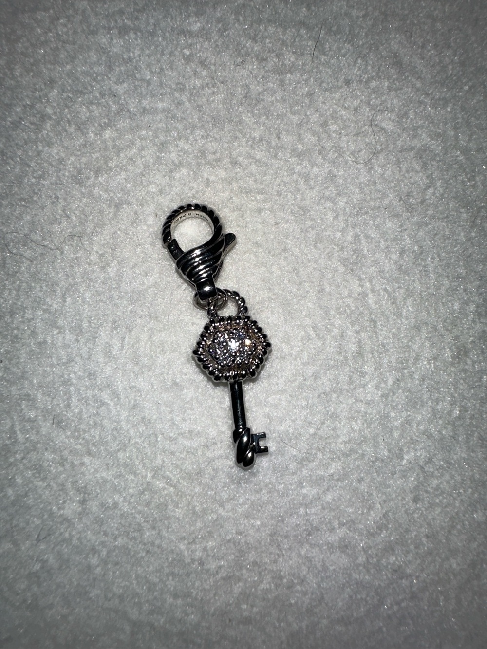 Judith Ripka Pavé Key Enhancer Charm – Sterling Silver Diamonique - Picture 4 of 4
